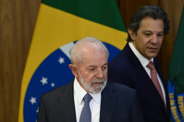 Presidente da República, Luiz Inacio Lula da Silva, acompanhado do ministro da fazenda, Fernando Haddad