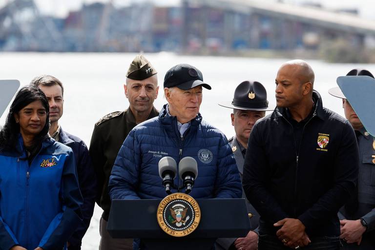 Biden pede que Congresso aprove uso de verba federal para reconstrução de ponte que caiu em Baltimore