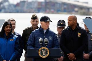 President Biden Visits The Wreckage Of The Francis Scott Key Bridge Collapse In Baltimore