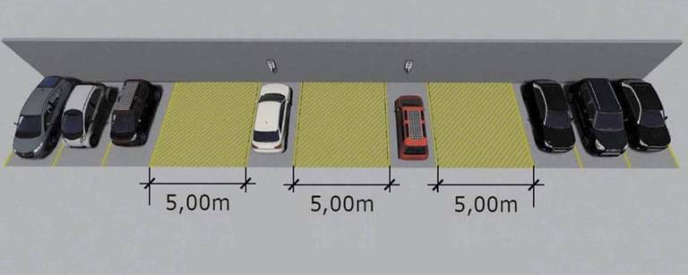 Ilustração elaborada pelo Corpo de Bombeiros de São Paulo mostra proposta para recarga de carros elétricos