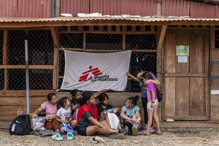A Doctors Without Borders office at the Migrant Reception Center of Lajas Blancas, Panama, on March 8, 2024. (Federico Rios/The New York Times)