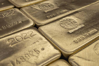 FILE PHOTO: Gold bars are pictured at the plant of Argor-Heraeus, in Mendrisio