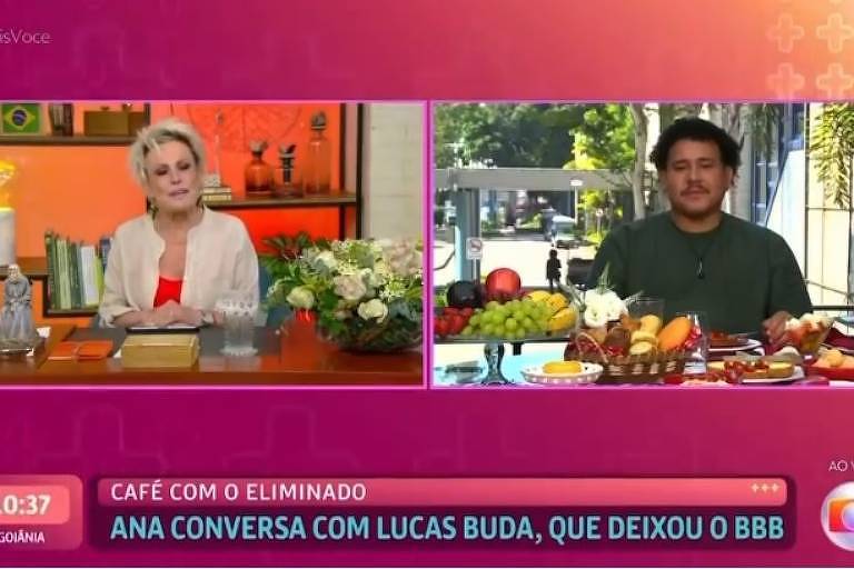 Ana Maria Braga se desculpa com Lucas Buda ao vivo