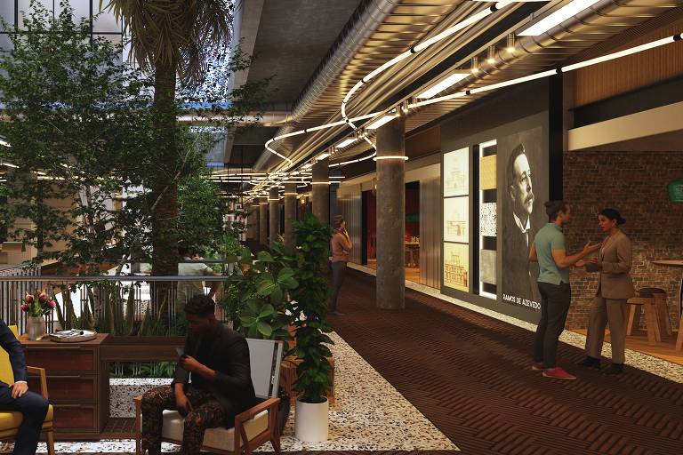 Projeção 3D mostra como será o Ramal, novo centro gastronômico na República, no centro de SP
