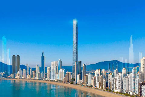 Maquete virtual do Triumph Tower, que será o prédio mais alto de Balneário Camboriú (SC)  DIREITOS RESERVADOS. NÃO PUBLICAR SEM AUTORIZAÇÃO DO DETENTOR DOS DIREITOS AUTORAIS E DE IMAGEM