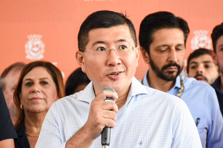 Presidente da SP Obras, Taka Yamauchi, durante evento da Prefeitura de São Paulo