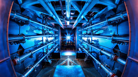 FILE PHOTO: The National Ignition Facility?s preamplifier module increases the laser energy as it travels to the Target Chamber in an undated photograph at Lawrence Livermore National Laboratory federal research facility in Livermore, California, U.S.  Damien Jemison/Lawrence Livermore National Laboratory/Handout via REUTERS    THIS IMAGE HAS BEEN SUPPLIED BY A THIRD PARTY./File Photo ORG XMIT: FW1