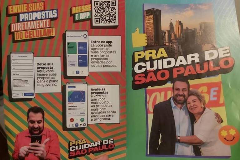 Panfleto anexado pelo Novo a processo contra Guilherme Boulos (PSOL)