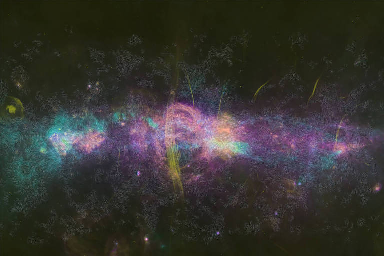Imagem mostra redemoinho impressionista de cores no centro da Via Láctea