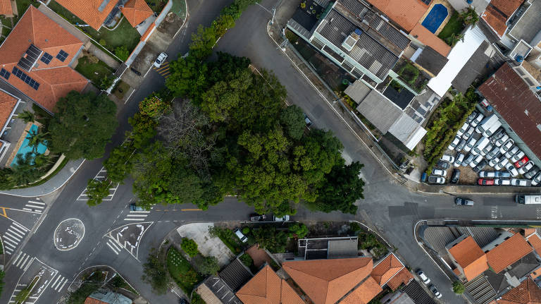 O terreno em formato de triângulo, às margens da movimentada avenida Antônio Barbosa da Silva Sandoval, conta com área verde e bancos de alvenaria