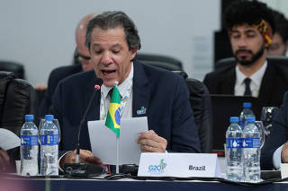 FILE PHOTO: Brazil's Minister of Finance Fernando Haddad speaks in Sao Paulo