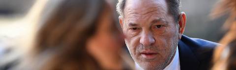 (FILES) Harvey Weinstein arrives to the Manhattan Criminal Court, on February 21, 2020, in New York City. New York's highest court on April 25, 2024, overturned Hollywood producer Weinstein's 2020 conviction on sex crime charges and ordered a new trial. In their decision, judges cited errors in the way the trial had been conducted, including admitting the testimony of women who were not part of the charges against him. 