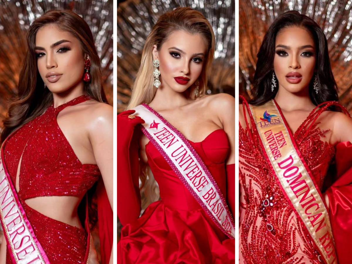 Miss Teen Universe 2024: Candidatas dos EUA (esq.), Brasil (centro) e República Dominicana (dir.) disputam concurso
