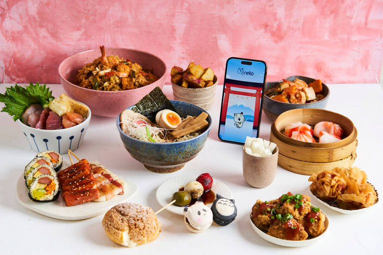 Na foto vemos Produtos asiáticos como sushis, motis, salgados e doces que estarão disponíveis na 2ª edição do NekôFest, festival de comida e cultura asiática que acontece em São Paulo