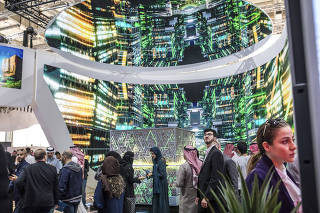 Attendees at the Leap technology conference in Riyadh, Saudi Arabia, on March 6, 2024. (Iman Al-Dabbagh/The New York Times)