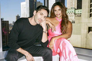 Nev Schulman and Kamie Crawford, the hosts of Catfish: The TV Show, in New York, Feb. 29, 2024. (OK McCausland/The New York Times)