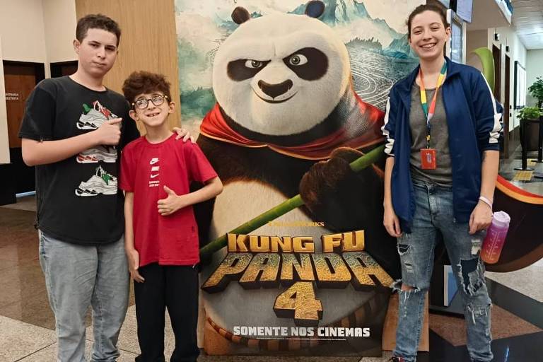 Sessão especial em cinema exibe 'Kung Fu Panda 4' para crianças com deficiência visual