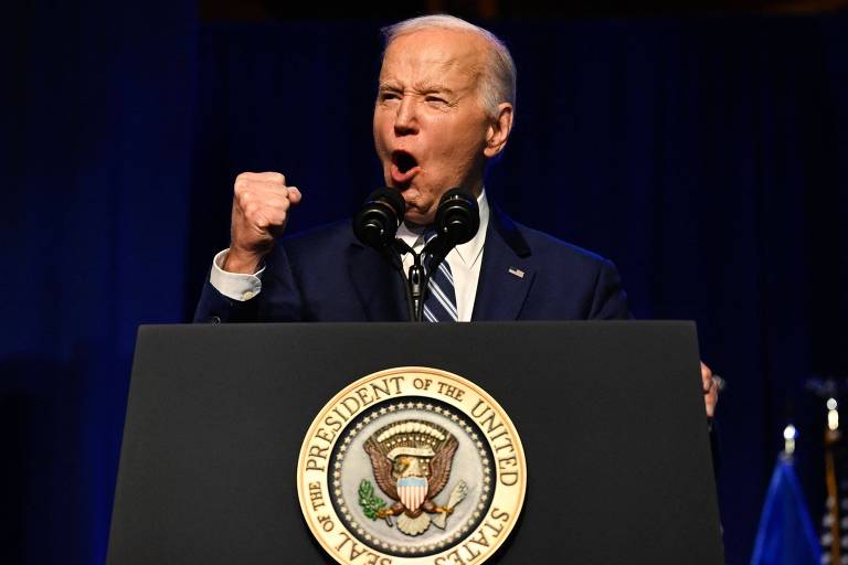 O presidente dos Estados Unidos, Joe Biden, em evento em Nova York