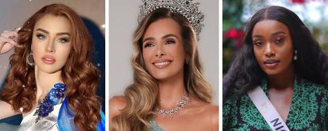 Candidatas do Miss Eco International 2024; ao centro, a brasileira Fabi Goia
