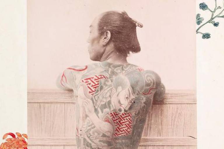 Uma imagem de 1895 de um membro da Yakuza

