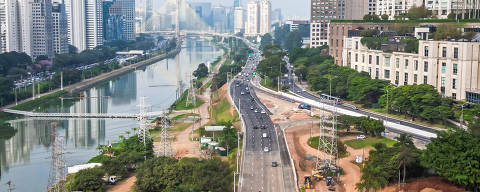 Entrega da primeira fase da reconfiguração geométrica da Marginal Pinheiros na Curva da Traição, na zona sul de São Paulo