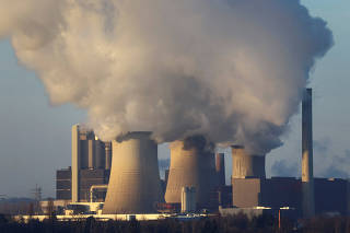 FILE PHOTO: A view of the Weisweiler coal power plant of German utility RWE in Weisweiler