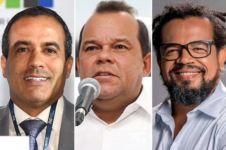 Montagem Esq. para Dir.; Bruno Reis (União Brasil) >>> Geraldo Júnior (MDB) >>> Kleber Rosa(PSOL) 