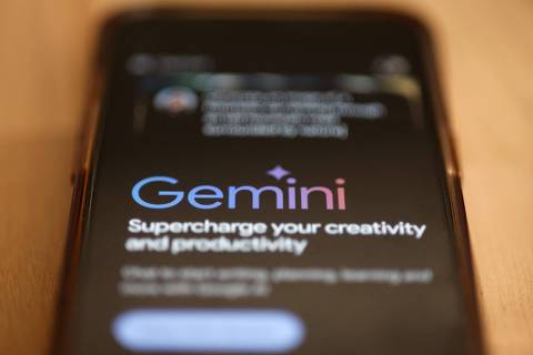 NEW YORK, NEW YORK - MARCH 18: In this photo illustration, Gemini Ai is seen on a phone on March 18, 2024 in New York City. Apple announced that they're exploring a partnership with Google to license the Gemini AI-powered features on iPhones with iOS updates later this year. Google already has a deal in place with Apple to be the preferred search engine provider on iPhones for the Safari browser. (Photo Illustration by Michael M. Santiago/Getty Images) (Photo by Michael M. Santiago / GETTY IMAGES NORTH AMERICA / Getty Images via AFP)
