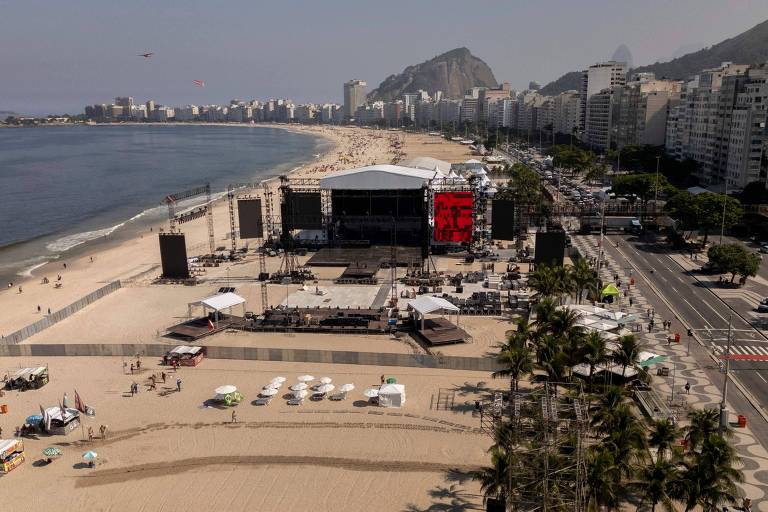 Show de Madonna será sob calor de 30°C na praia de Copacabana na noite de sábado (4)