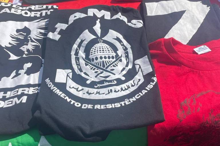 PCO vende camisas do Hamas em ato do Dia do Trabalho