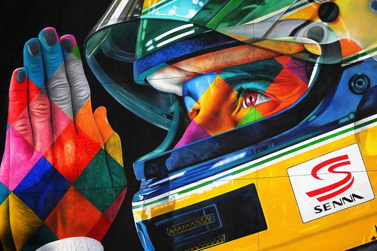 Eduardo Kobra inaugura mural em homenagem a Ayrton Senna nos EUA
