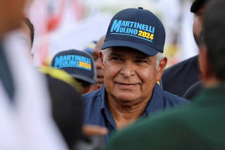 FILE PHOTO: Presidential candidate Jose Raul Mulino holds campaign rally, in Panama City
