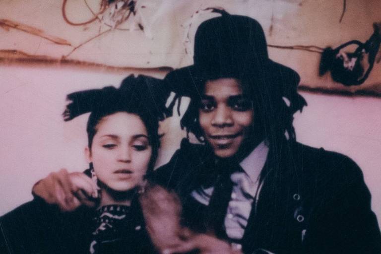 Jean-Michel Basquiat e Madonna em fotografia polaroid dos anos 1980