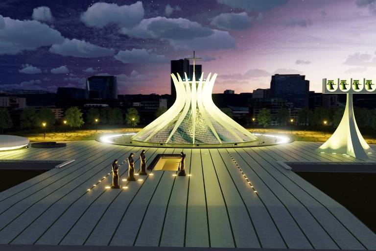 Catedral de Brasília terá projeto de iluminação no estilo da usada no Cristo Redentor