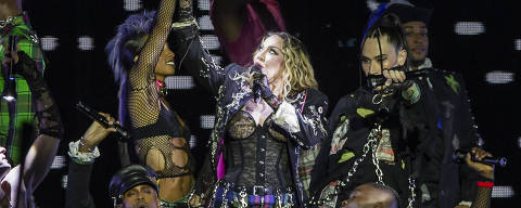 RIO DE JANEIRO - RJ - BRASIL - 04.05.2024 - 22h40: SHOW MADONNA EM COPACABANA. A cantora americana Madonna durante o show The Celebration Tour, realizado nas areias da praia de Copacabana, zona sul do Rio de Janeiro.  (Foto: Adriano Vizoni/Folhapress, ILUSTRADA) *** EXCLUSIVO FSP ***