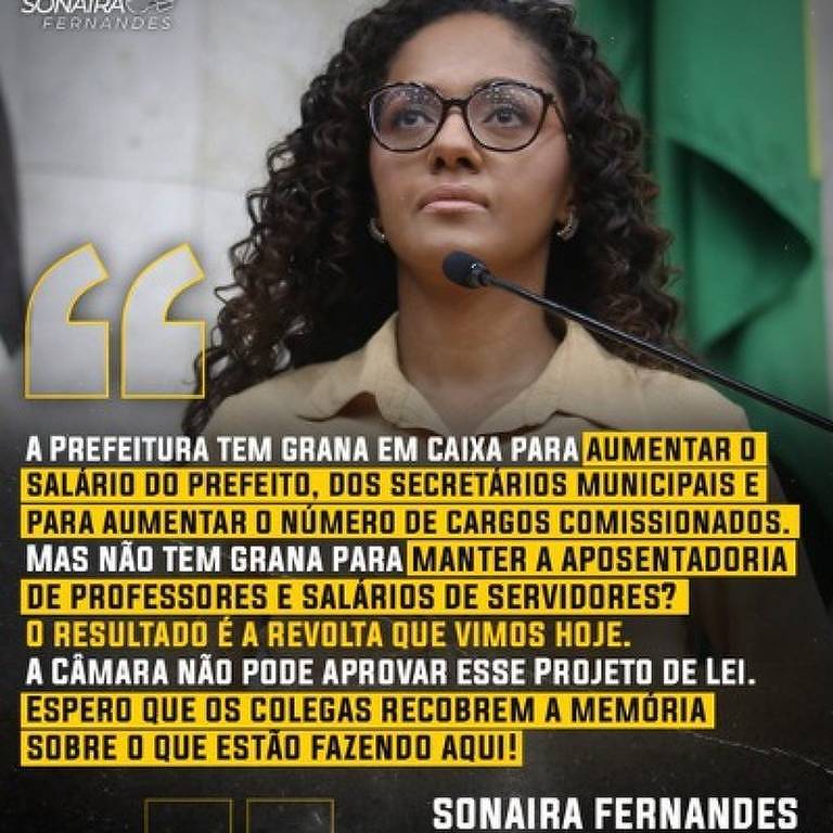 Posicionamento da vereadora Sonaira Fernandes sobre reforma da previdência de Ricardo Nunes