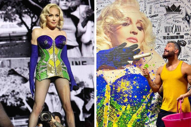 Madonna vestiu corset feito por Jean Paul Gaultier e inspirado em arte de Rafael Arena, fã brasileiro