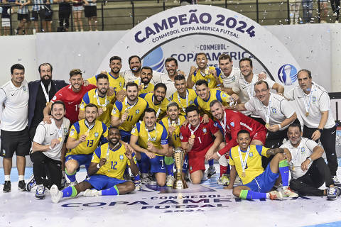Brasil vence a Argentina na final da Copa América de futsal masculino. Foto: Divulgação/Conmebol.