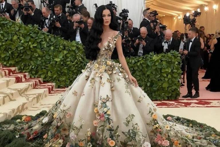 Katy Perry aparece no Met Gala em imagens geradas por IA que enganaram seus fãs