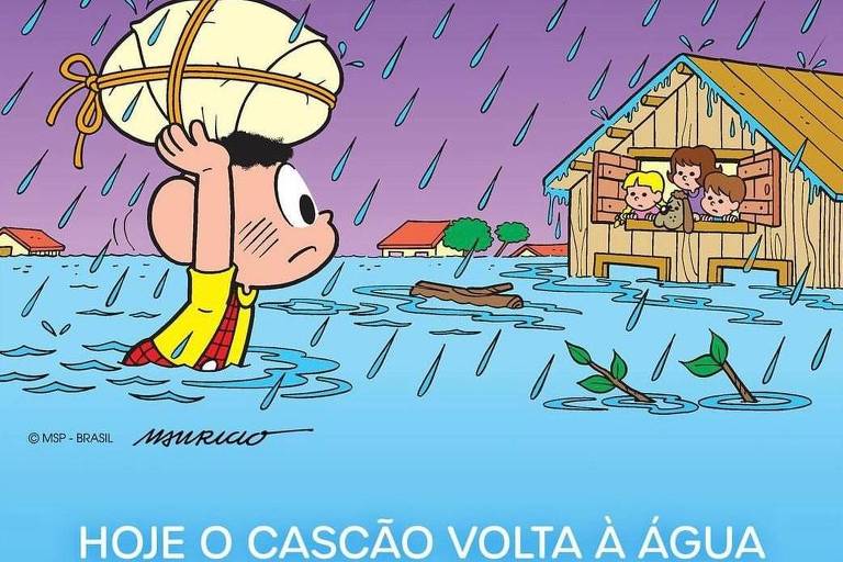 Turma da Mônica coloca Cascão na água por campanha pelo Rio Grande do Sul
