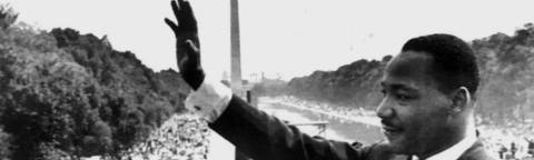 ORG XMIT: 200401_0.tif O líder negro Martin Luther King Jr. durante seu famoso discurso 