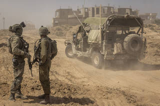 Israeli soldiers in the Gaza Strip, March 31, 2024.(Avishag Shaar-Yashuv/The New York Times)