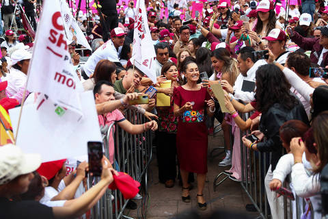 Presidential candidate of the ruling MORENA party Claudia Sheinbaum holds a campaign rally in Mexico City, Mexico May 5, 2024. REUTERS/Raquel Cunha ORG XMIT: PPP11