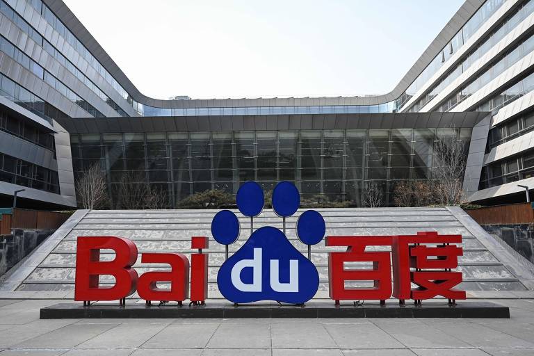 Logo da Baidu no lado de fora do escritório principal da empresa, em Pequim, na China. 