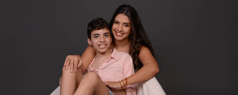 Fernanda Bande com o filho Marcelo