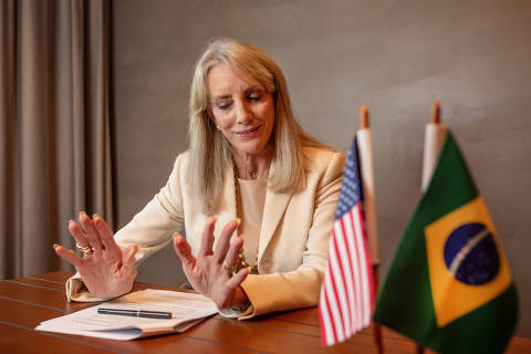 Sao Paulo, SP, BRASIL, 10-05-2024:  Entrevista com a embaixadora dos  Estados Unidos, Sra Elizabeth Bagley, em sala do hotel JW Marriott, em SP (Foto: Eduardo Knapp/Folhapress, MUNDO)