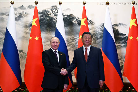 Russian President Vladimir Putin and Chinese President Xi Jinping meet in Beijing, China May 16, 2024. Sputnik/Sergei Guneev/Pool via REUTERS ATTENTION EDITORS - THIS IMAGE WAS PROVIDED BY A THIRD PARTY. ORG XMIT: MOS102