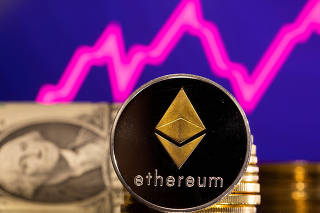 FILE PHOTO: Illustration shows representations of cryptocurrency Ethereum
