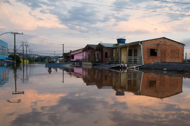 Rua inundada em Novo Hamburgo