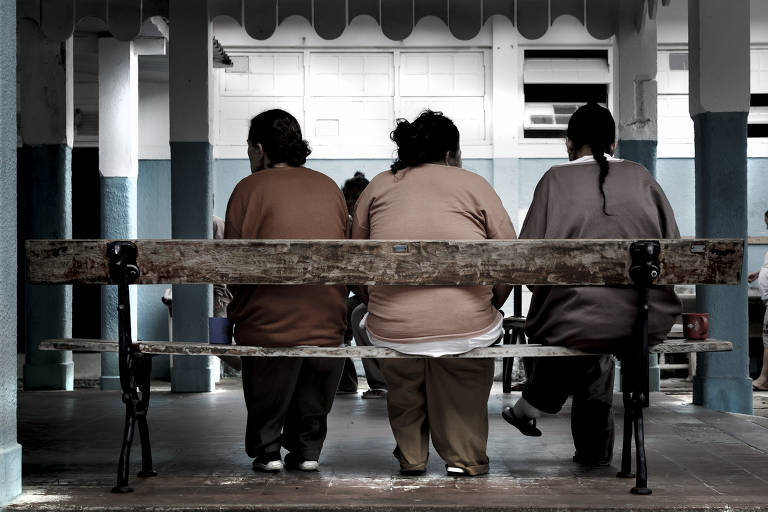 Pacientes da ala feminina da instituição